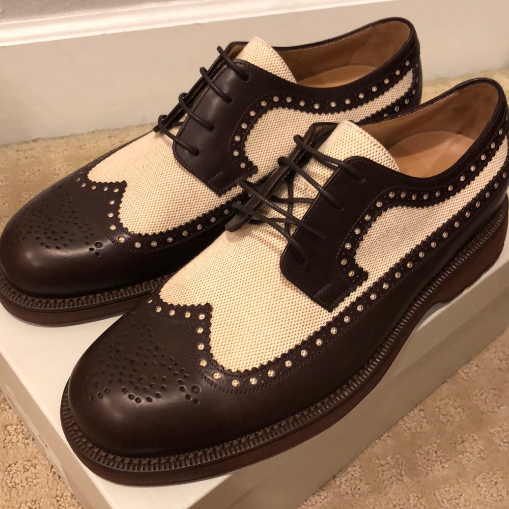 Giorgio Armani Calf Leather Brogue Derby Shoe